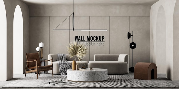 PSD interior living room wall mockup