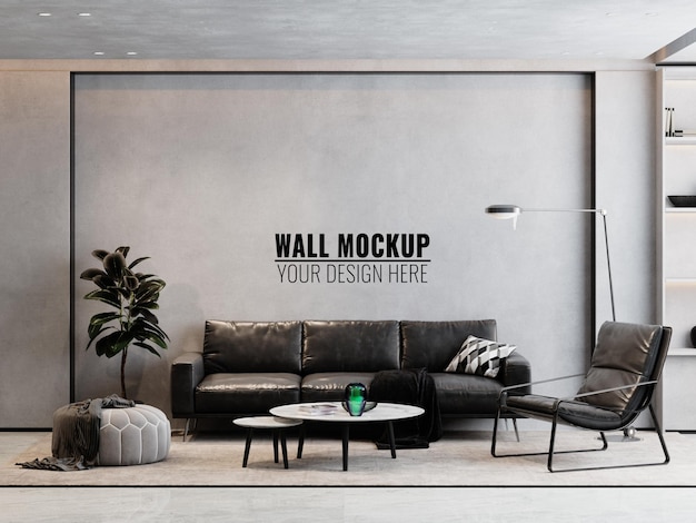 PSD interior living room wall mockup