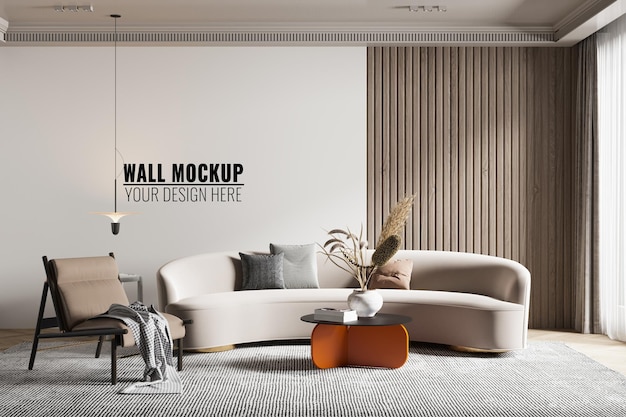 Interior Living Room Wall Mockup