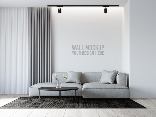 Interior living room wall mockup