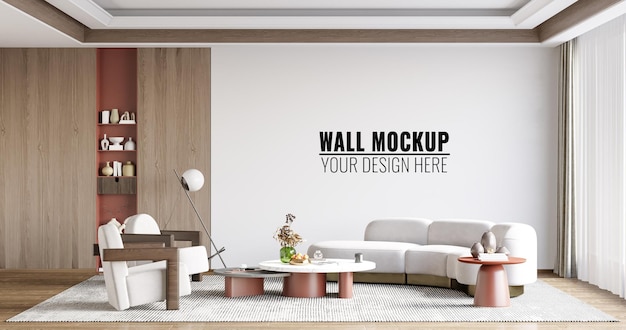 Interior living room wall mockup