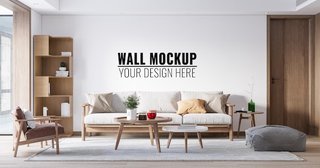 PSD interior living room wall mockup