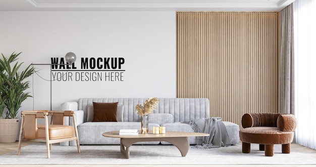 Interior Living Room Wall Mockup