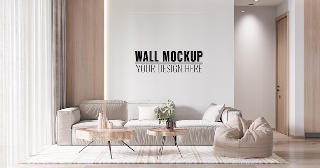 Interior Living Room Wall Mockup