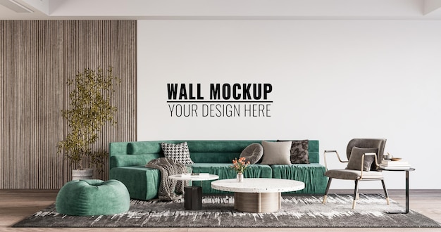 Interior living room wall mockup