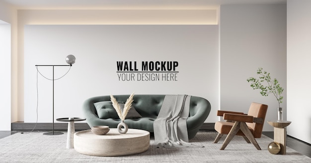 Interior Living Room Wall Mockup