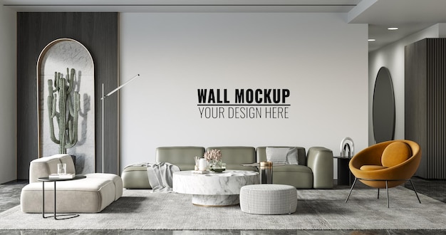 PSD interior living room wall mockup