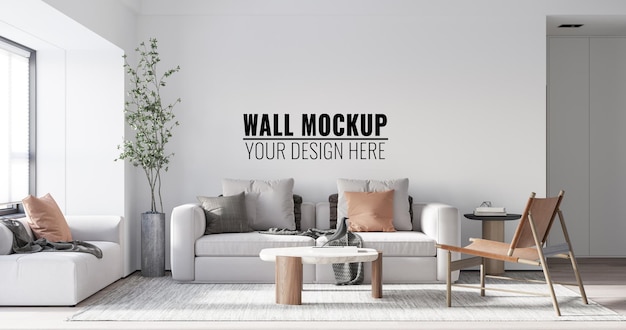 Interior Living Room Wall Mockup