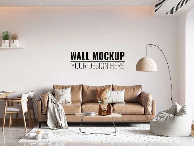 Interior Living Room Wall Mockup