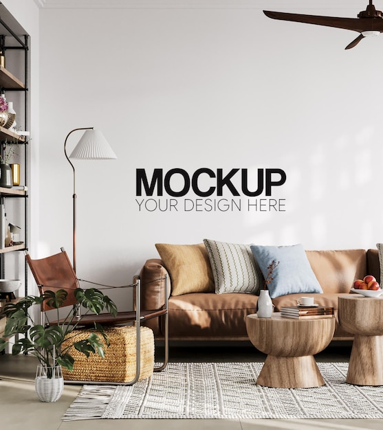 Mockup di parete interna del salone