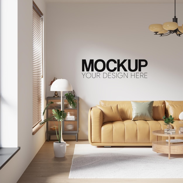 Interior living room wall mockup