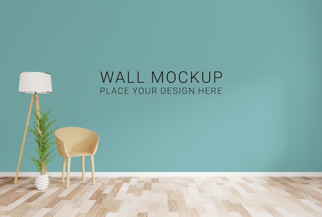 Interior living room wall mockup