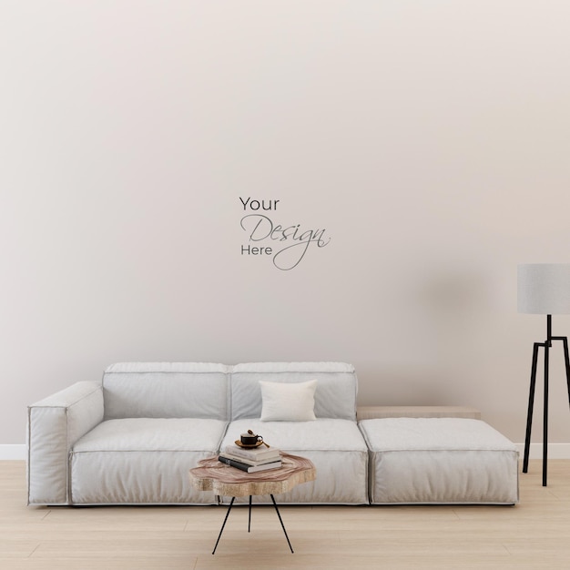 Interior living room wall mockup