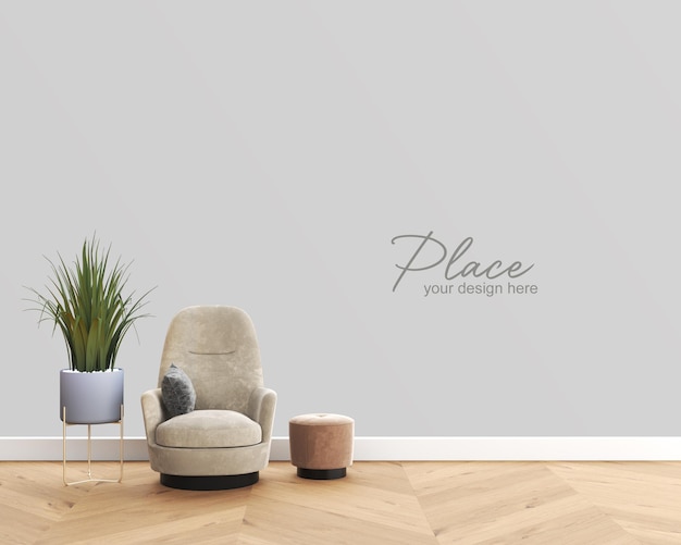 PSD interior living room wall mockup