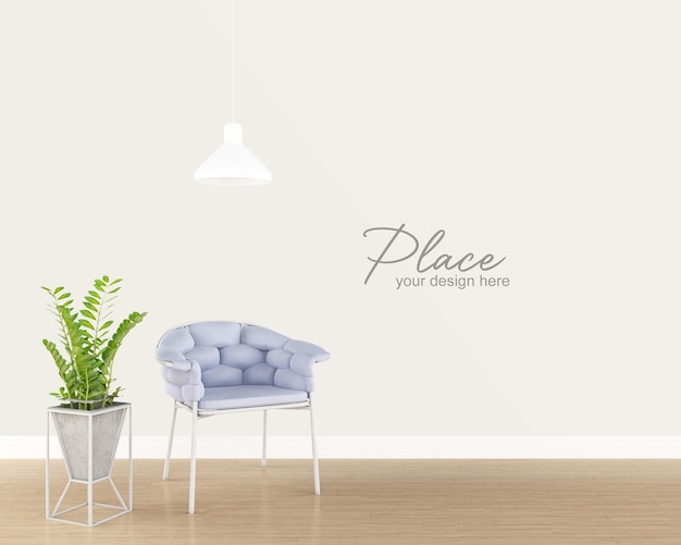 PSD interior living room wall mockup