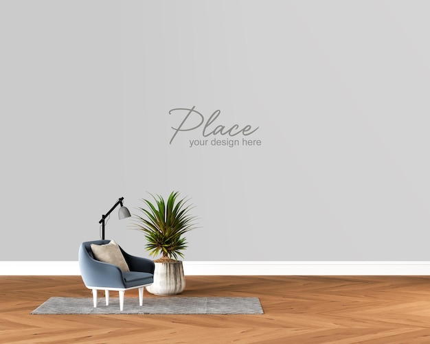 PSD interior living room wall mockup