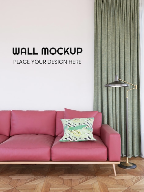 Interior living room wallpaper mockup