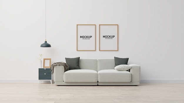 interior mock up living room. 3d rendering.