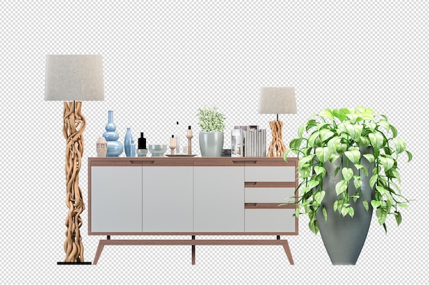 interior mockup 3d rendering isolated
