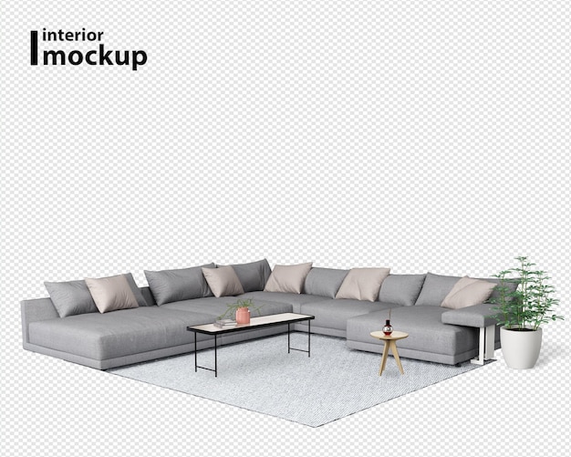 Interior mockup 3d rendering