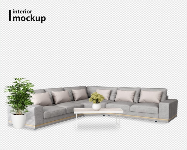 Interior mockup 3d rendering