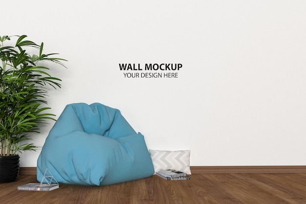 Mockup di parete del soggiorno moderno interno