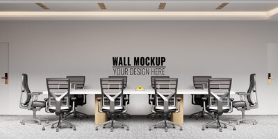 PSD室内现代办公会议室墙模型