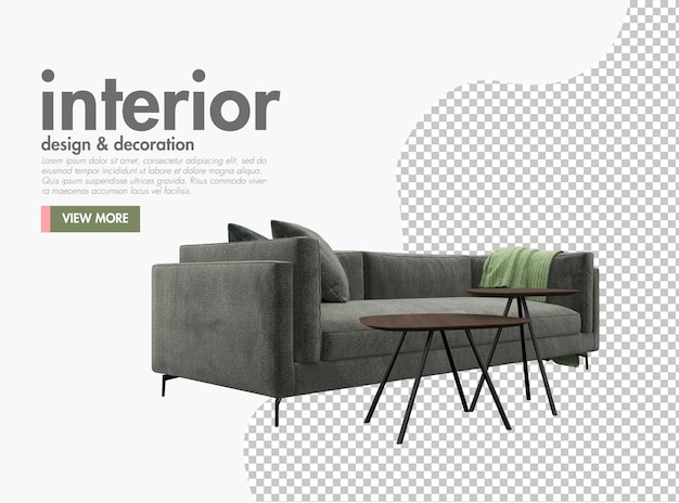 PSD interior in modern style design