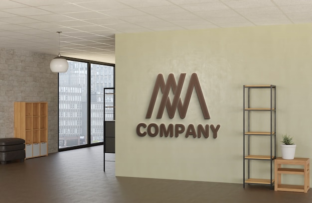 Interior office logo mockup