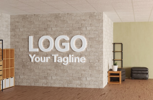 Interior office logo mockup