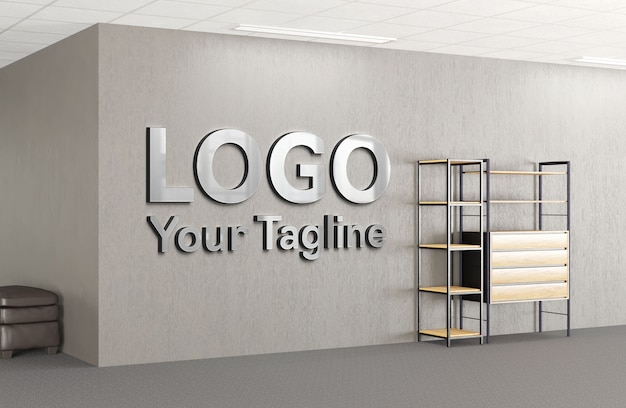 PSD interior office logo mockup