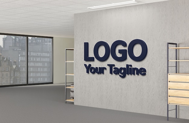 Mockup di logo per ufficio interno