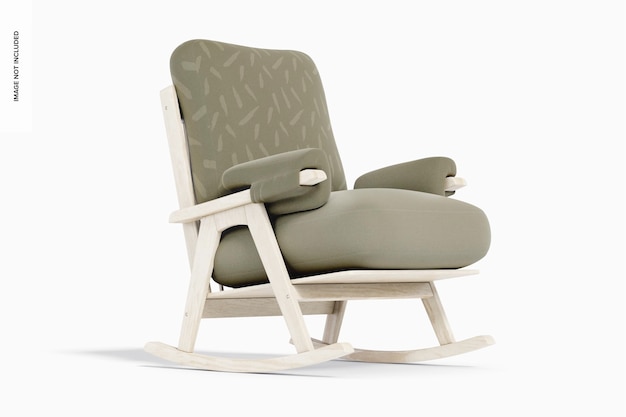 interior rocking chair mockup, left view
