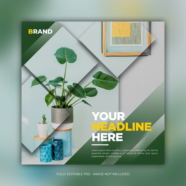 PSD interior social media banner template