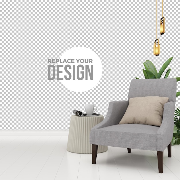 Mockup divano interno e soggiorno moderno