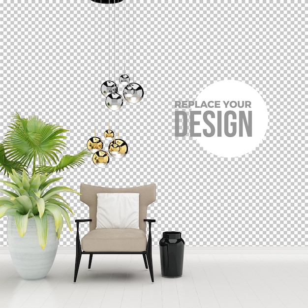 PSD mockup divano interno e soggiorno moderno