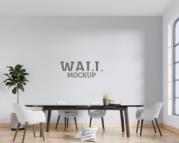 interior space with modern style Wall mockup