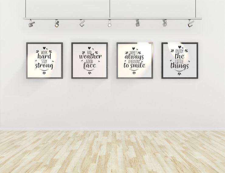 PSD interior still life with frame mockup