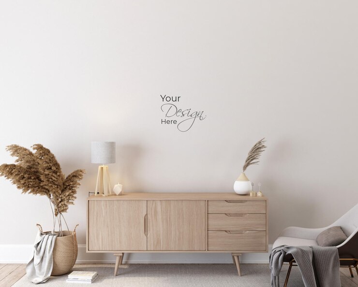 Premium PSD | Interior wall mockup