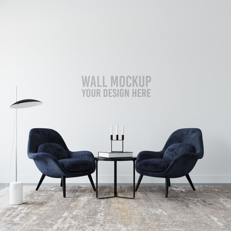 PSD interior wallpaper mockup