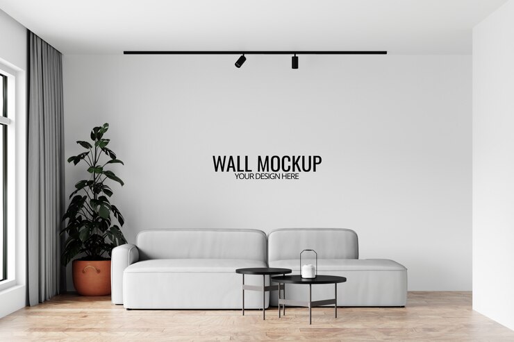 PSD interior wallpaper mockup