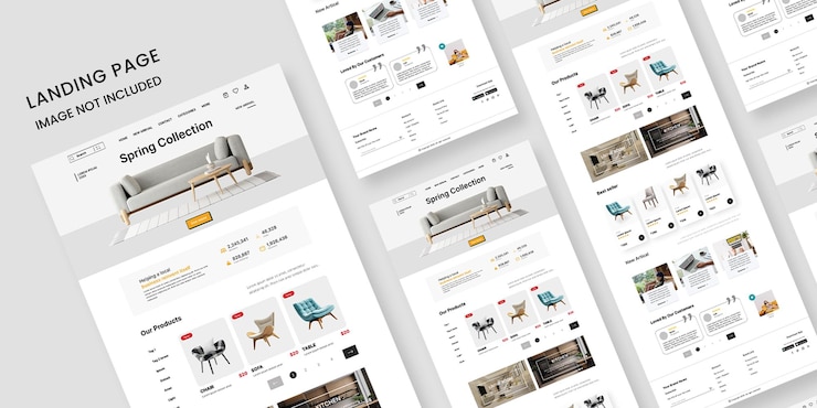 PSD interior website landing page