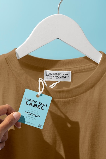 PSD internal label on fabric mockup