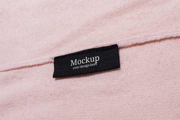 internal label mockup on fabric