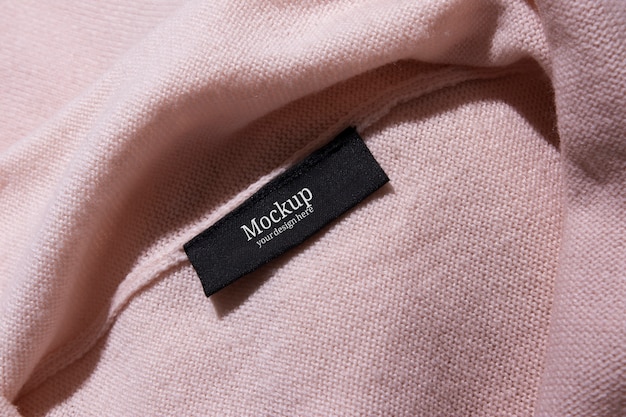 PSD internal label mockup on fabric