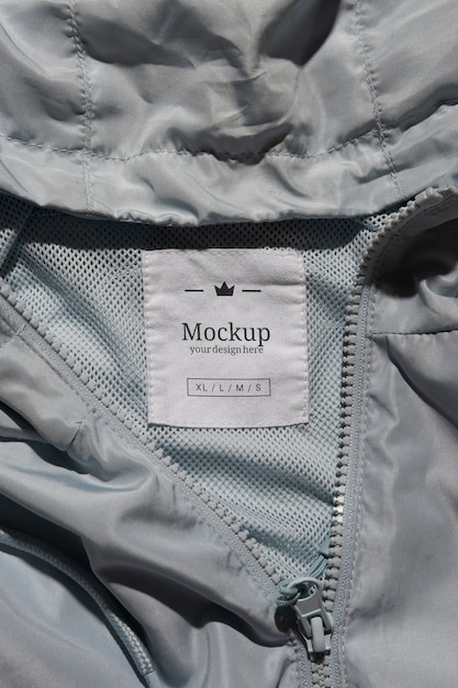 PSD internal label mockup on fabric