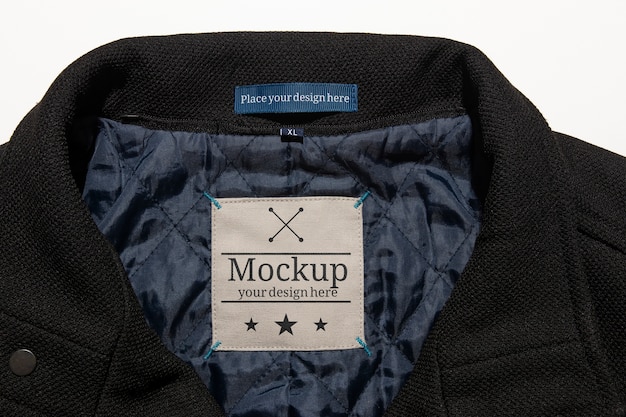 PSD internal label mockup on fabric