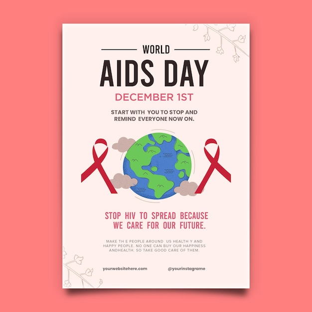Premium PSD International aids day poster
