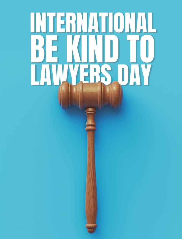 Premium PSD International be kind to lawyers day poster background design