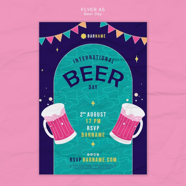 international beer day celebration poster template
